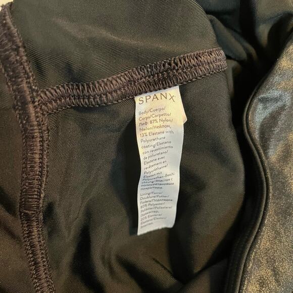 SPANX Leggings Size S Black Faux Leather - Picture 2 of 14